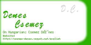 denes csemez business card